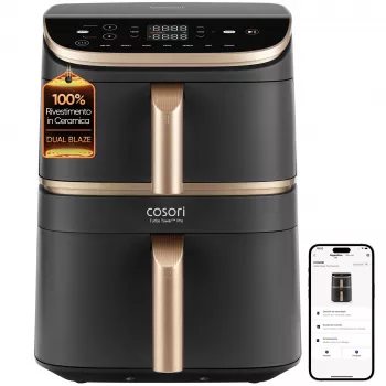 Cosori Turbo Tower Pro Smart enkel 10,8 L staand apparaat 2630 W heteluchtfriteuse zwart, goud