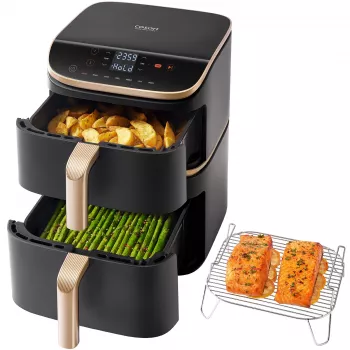Cosori Turbo Tower Pro Smart enkel 10,8 L staand apparaat 2630 W heteluchtfriteuse zwart, goud