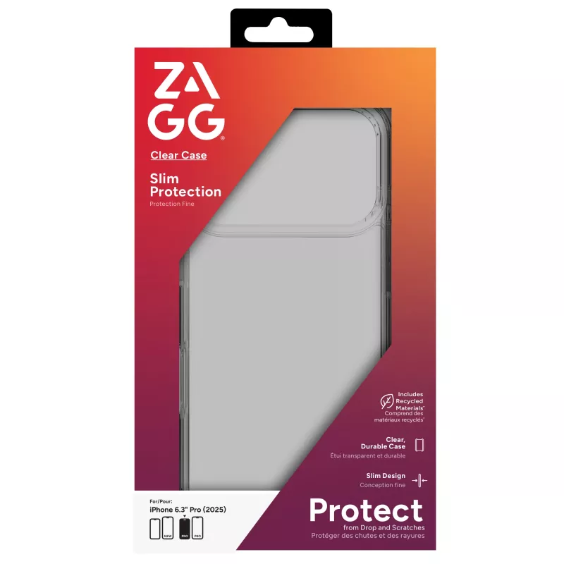 ZAGG Clear Case voor Apple iPhone 17 Pro, hoesje, Apple, iPhone 17 Pro, 16 cm (6,3 inch), transparant
