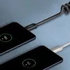 Axagon data- en oplaadkabel USB 2.0 lengte 1,1 m. 3A. zwart gewikkeld. USB-kabel USB A USB C