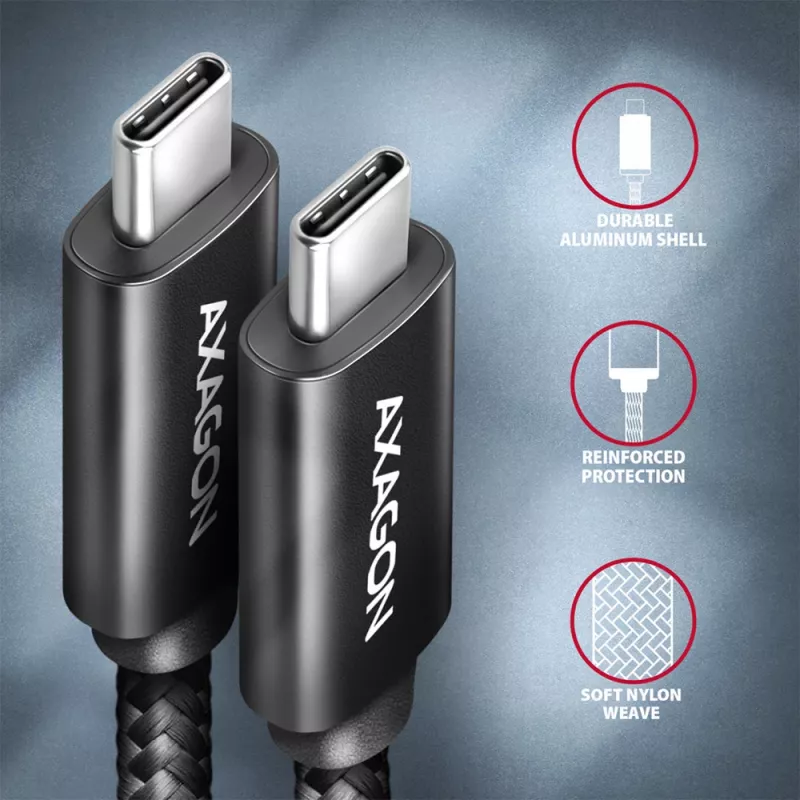 Axagon BUCM432-CM10AB USB-kabel USB4 Gen 3x2 1 m USB C zwart