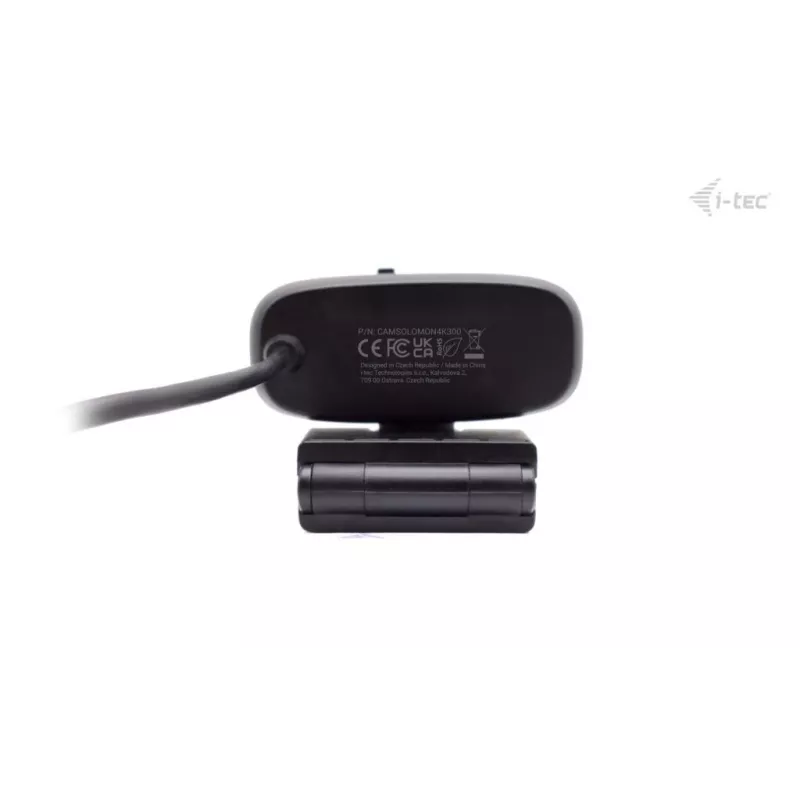 Webcam i-tec SOLOMON 300 4K, USB, 3840×2160, 8,29 MP, cliphouder, zwart