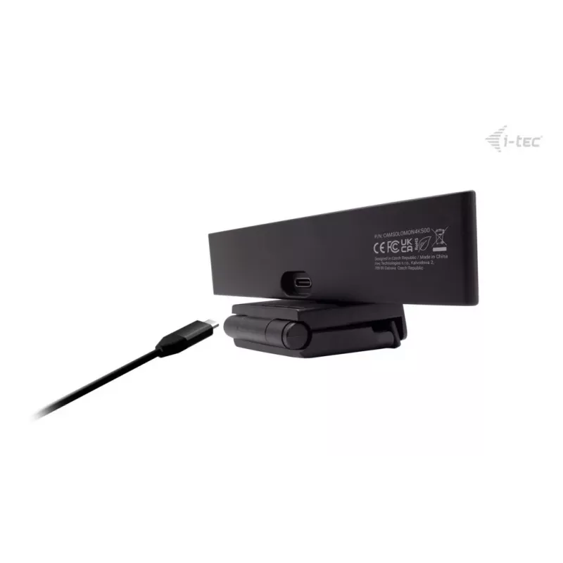 Webcam ITEC i-tec SOLOMON 500 4K PDAF — 4K Ultra HD, 3840×2160, USB, cliphouder, zwart