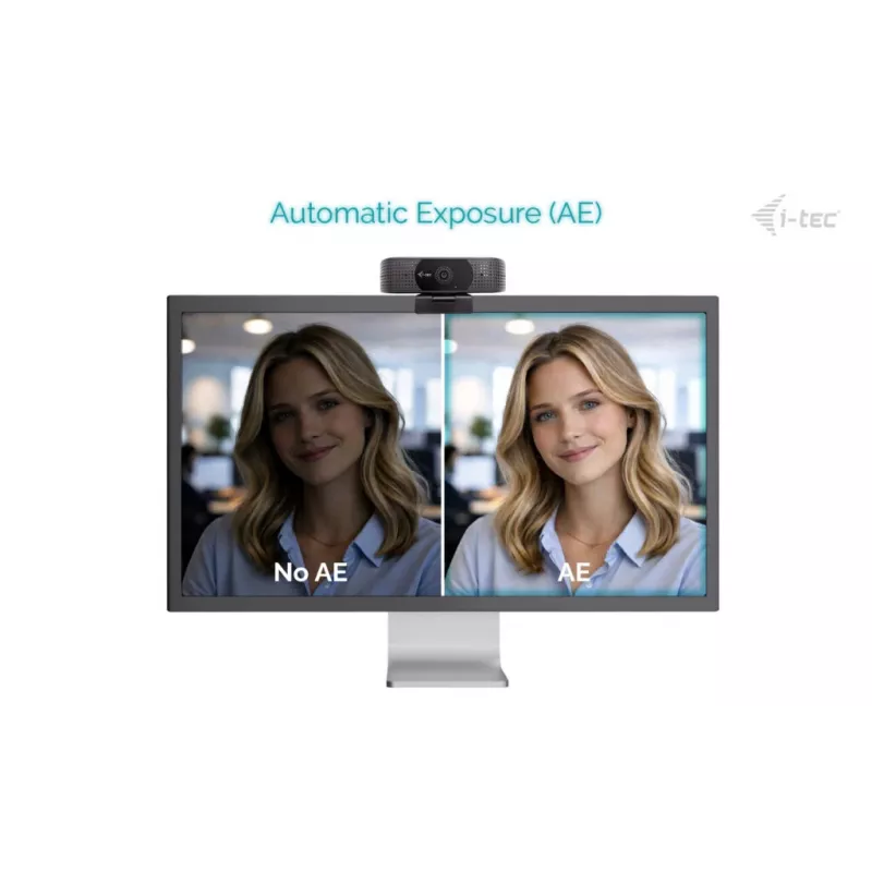 Webcam ITEC i-tec SOLOMON 500 4K PDAF — 4K Ultra HD, 3840×2160, USB, cliphouder, zwart