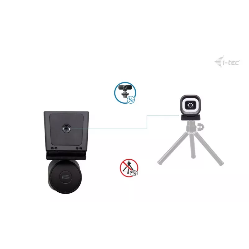 Webcam ITEC i-tec SOLOMON 700 STREAM 4K met 3840x2160@60fps, 8,29 MP, USB-C, 1/4 inch statiefschroefdraad