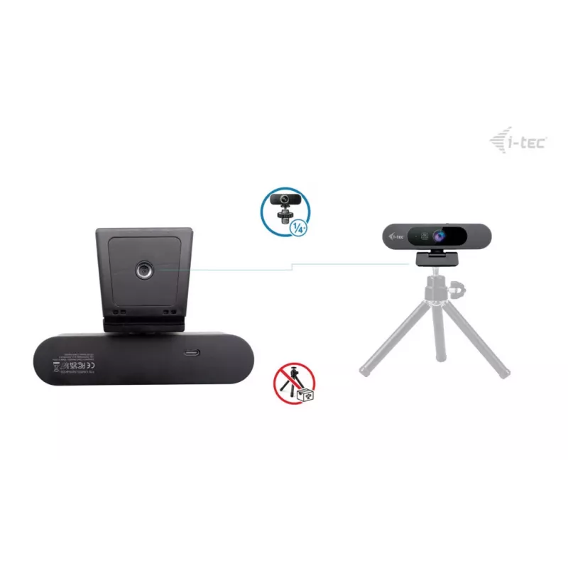 Webcam ITEC SOLOMON PRO 900 4K, 3840×2160, 8,29 MP, USB, cliphouder, zwart