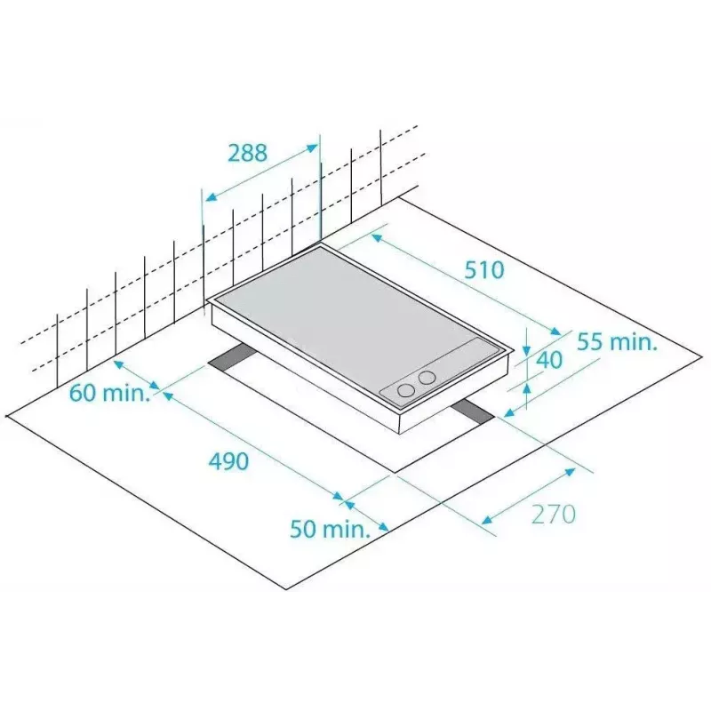 Beko HDMC 32400 TX inbouw keramische kookplaat, 2 zones, touchbediening