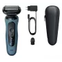 Foliescheerapparaat BRAUN Series 5 52-A1000S, blauw, Li-Ion accu, ingebouwde accu, knopbediening, 166×64×51 mm