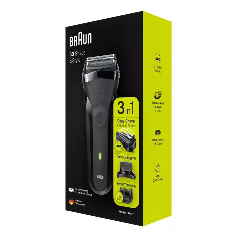Braun Series 3 300BT draadloze nat- en droog foliescheerapparaat met trimmer