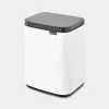 Brabantia Bo afvalemmer 4 L rechthoekig staal zwart wit