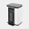 Brabantia Bo afvalemmer 4 L rechthoekig staal zwart wit