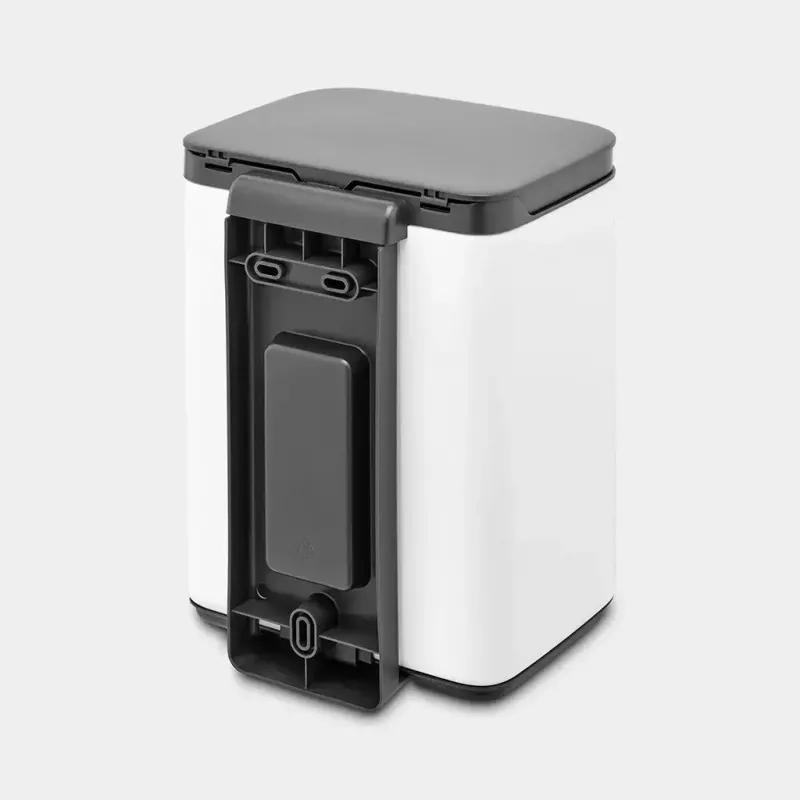 Brabantia Bo afvalemmer 4 L rechthoekig staal zwart wit