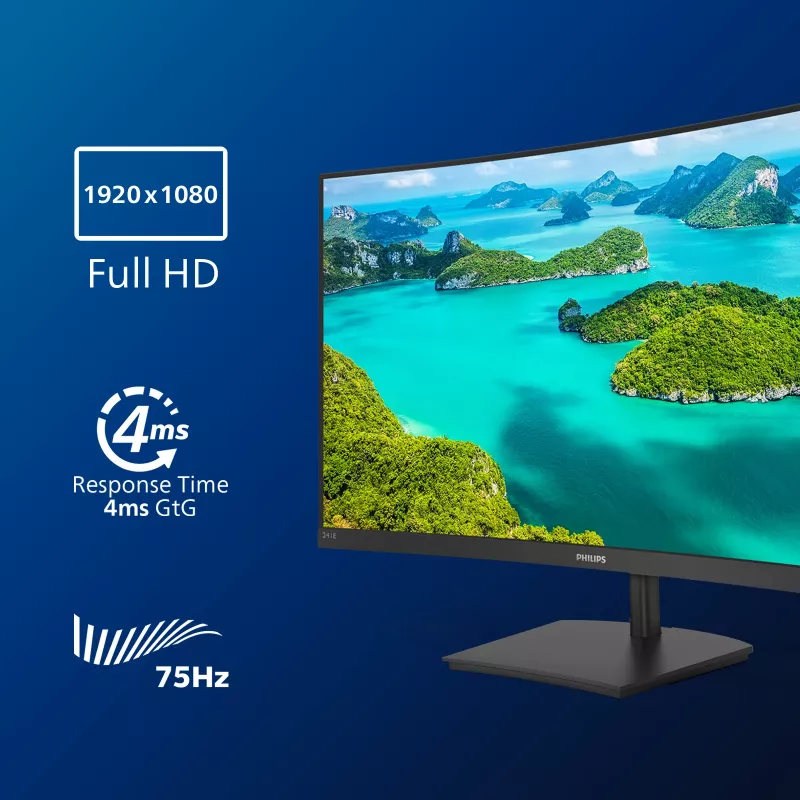 Philips E Line 241E1SCA/00 computerbeeldscherm 59,9 cm (23,6 inch) 1920 x 1080 pixel Full HD LCD zwart