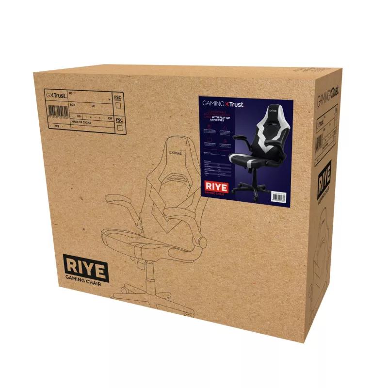 Universele gamingstoel Trust GXT 703W RIYE zwart wit 140 kg