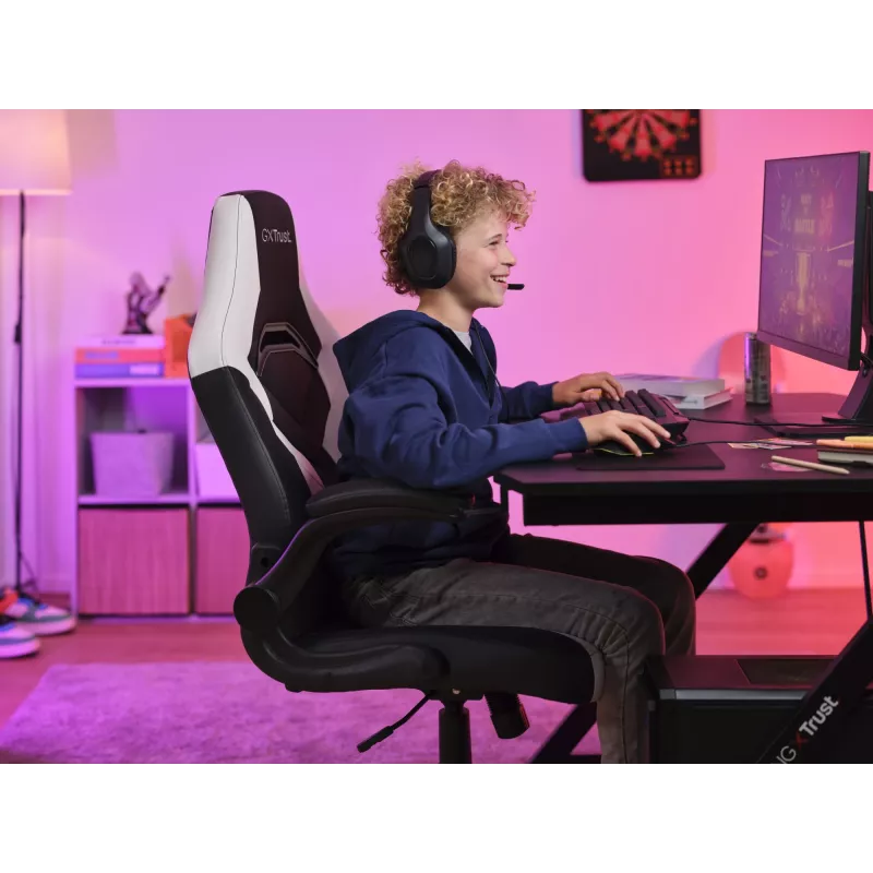 Universele gamingstoel Trust GXT 703W RIYE zwart wit 140 kg