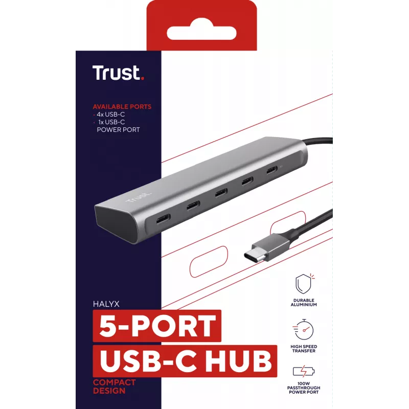 Trust Halyx USB 3.2 Gen 1 (3.1 Gen 1) Type-C zilver