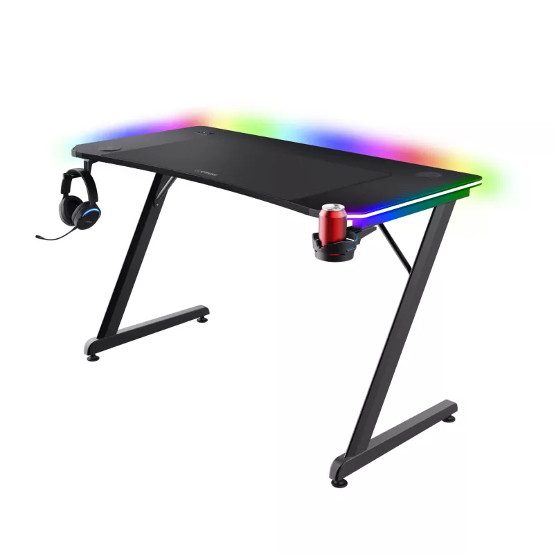 Bureau Trust GXT 710 Luminus Pro zwart rechthoekig ABS/PC 1200x600x740mm