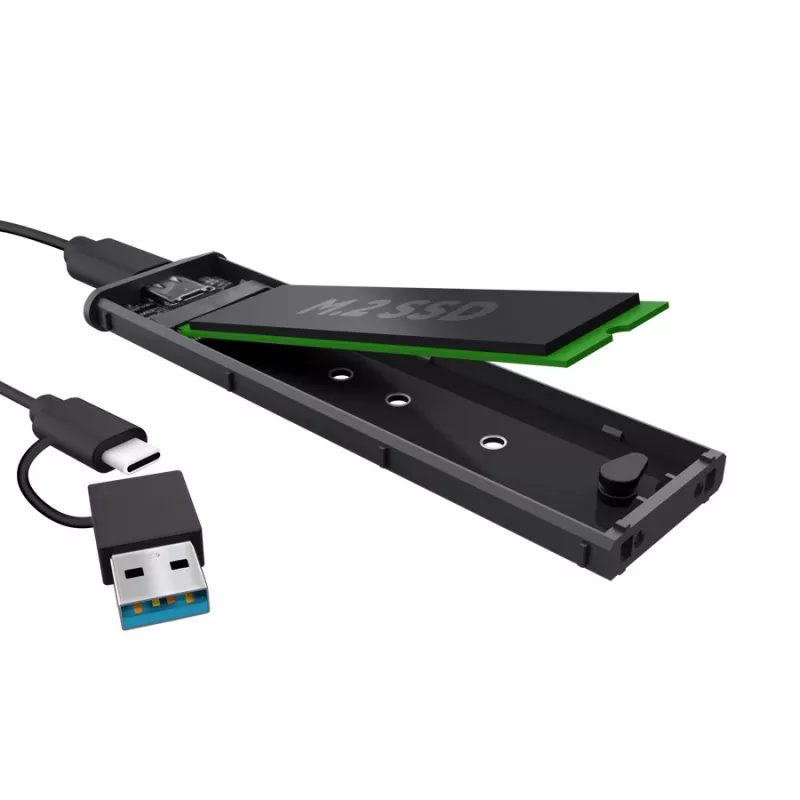 SSD-behuizing TRUST 25806 zwart voor M.2, enkele drive, tot 4 TB, USB Type-C 10 Gbit/s (USB 3.2 Gen 2)