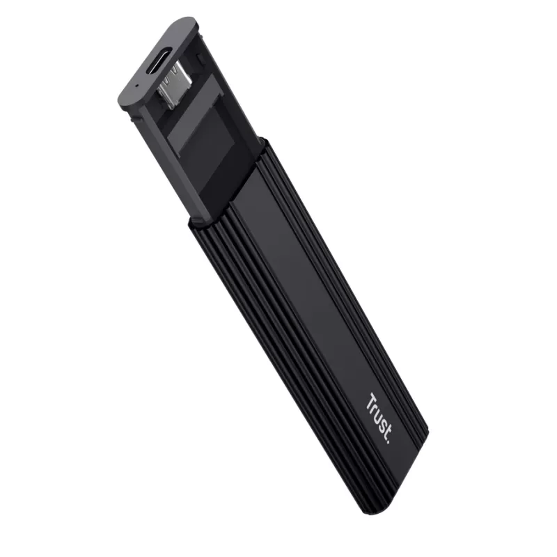 SSD-behuizing TRUST 25806 zwart voor M.2, enkele drive, tot 4 TB, USB Type-C 10 Gbit/s (USB 3.2 Gen 2)