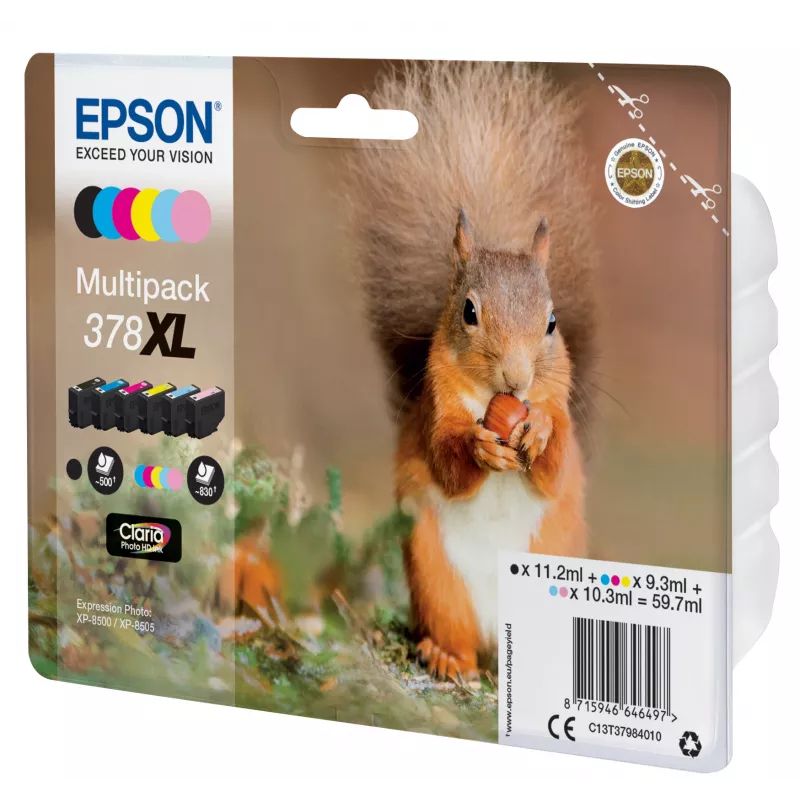 Epson eekhoorn multipack 6 kleuren 378XL Claria Photo HD inkt