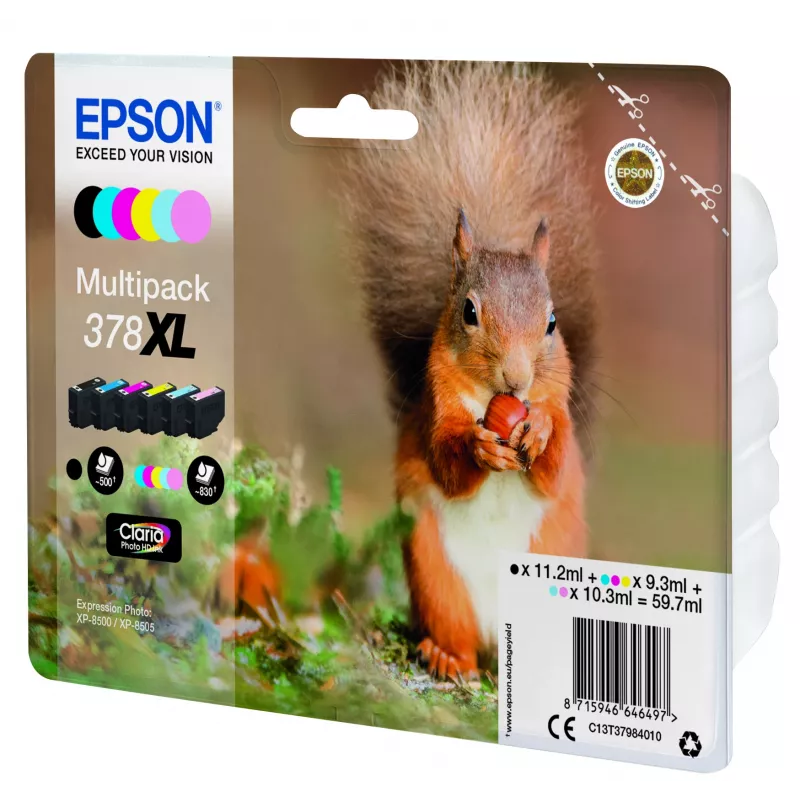 Epson eekhoorn multipack 6 kleuren 378XL Claria Photo HD inkt