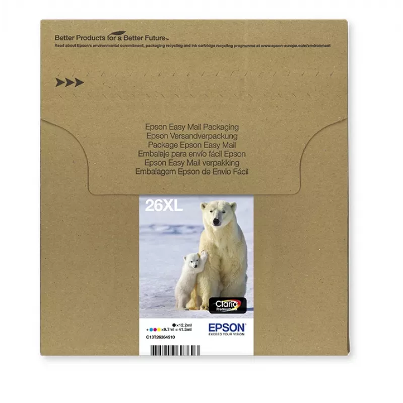 Epson 26XL EasyMail Claria Premium inkt multipack, 4 kleuren (C13T26364511)