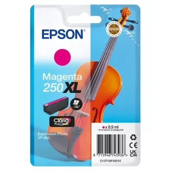 Epson 250XL Violin Claria Photo HD hoog (XL) bereik magenta originele inktpatroon, 1 stk., 8.9 ml