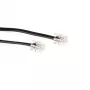 ACT 1 meter platte telefoonkabel, zwart, met RJ11-stekkers