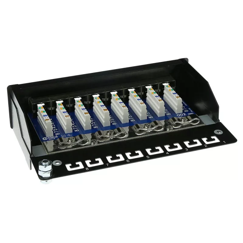 Opbouw afgeschermde 8-poorts CAT5E-patchpanelkast ACT FA5001, 173×44×109 mm