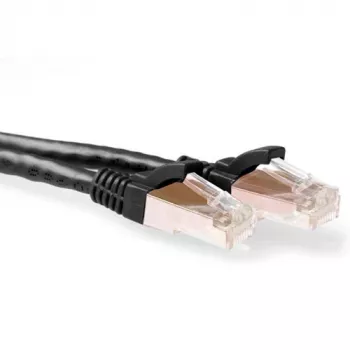 ACT zwarte 20 meter SFTP CAT6A patchkabel snagless met RJ45-stekkers