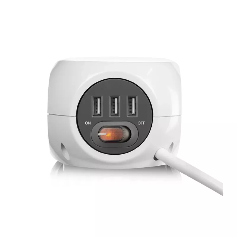 Stroomverdeeleenheid ACT AC2430 — 3× Type-F stopcontacten, 230 V, 16 A, 1,5 m kabel, wit