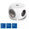 Stroomverdeeleenheid ACT AC2430 — 3× Type-F stopcontacten, 230 V, 16 A, 1,5 m kabel, wit