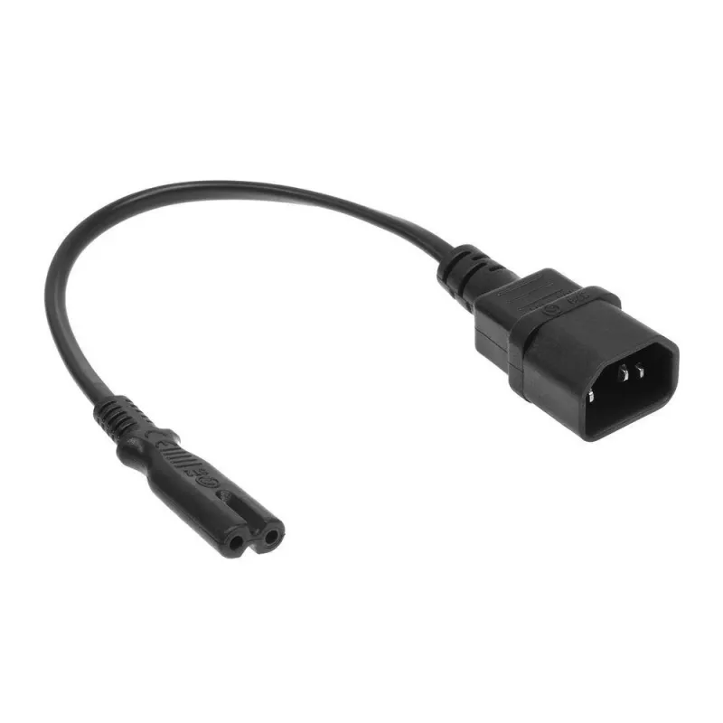 Netkabel C14 - C7 zwart 0,2 m ACT AK5248 250V 2,5A