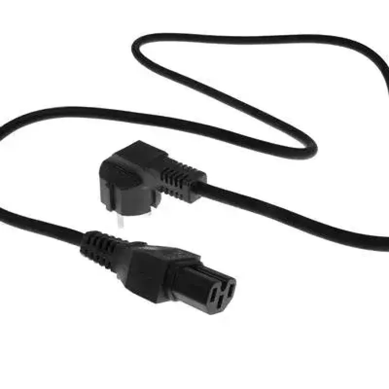 ACT netkabel CEE 7/7 stekker (haaks) - C15 zwart 2 m