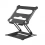 Laptopstandaard ACT AC8140 aluminium traploze hoogteverstelling zwart