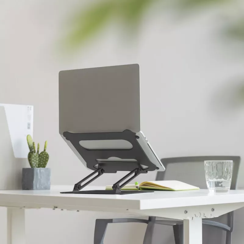 Laptopstandaard ACT AC8140 aluminium traploze hoogteverstelling zwart
