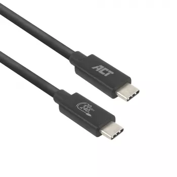 ACT USB4 20Gbps 240W USB Type-C kabel 2m zwart USB-IF gecertificeerd