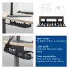 Kabelgoot voor onder het bureau ACT 40 cm staal, recht, 3 kg draagvermogen (B400×D140×H100 mm)