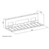 Kabelgoot voor onder het bureau ACT 40 cm staal, recht, 3 kg draagvermogen (B400×D140×H100 mm)