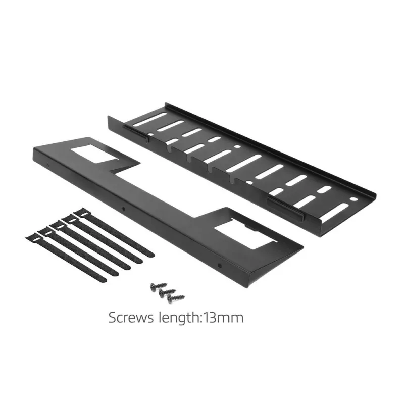 Kabelgoot voor onder het bureau ACT 40 cm staal, recht, 3 kg draagvermogen (B400×D140×H100 mm)