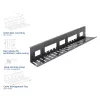 Kabelgoot voor onder het bureau ACT 80 cm – rechte horizontale stalen bak 800×140×100 mm