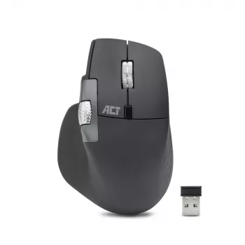 ACT AC5147 draadloze muis, Bluetooth/USB, stille klik, 4800 DPI, grijs