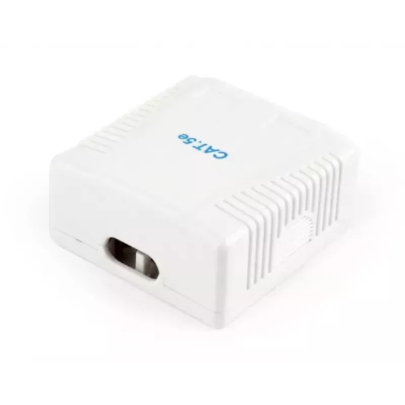 Gembird NCAC-2U5E-01 opbouw-netwerkdoos, 2x RJ45 Cat5e, wit