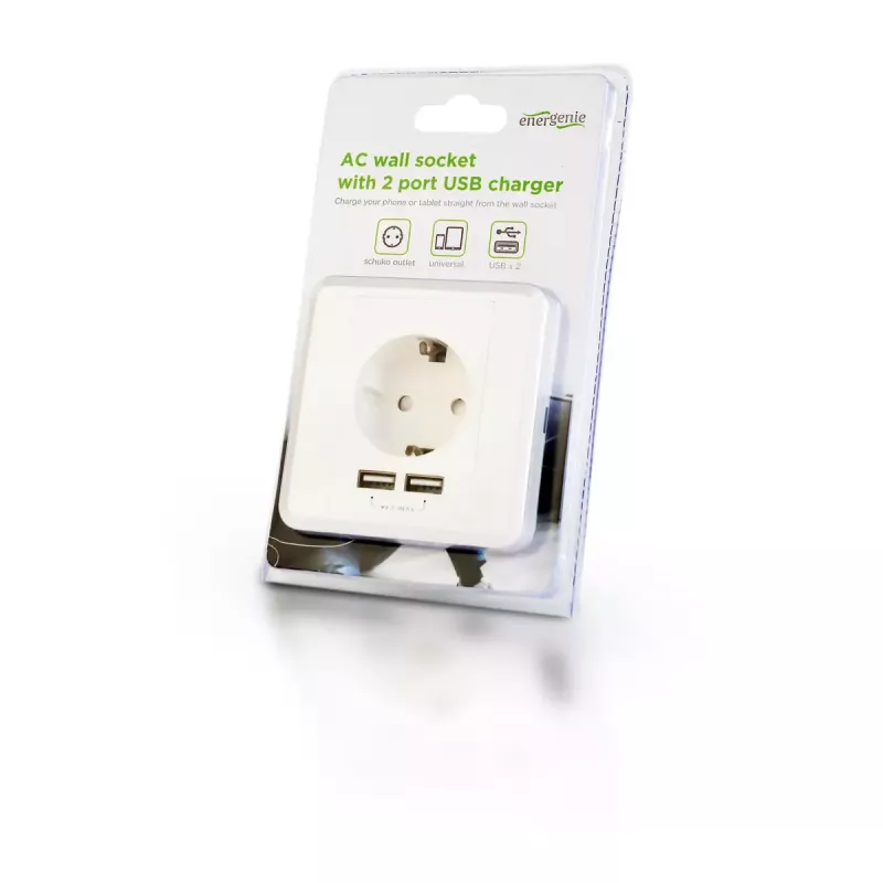 Stopcontact 2 x USB EnerGenie EG-ACU2A2-01