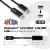 CLUB3D DisplayPort 1.4 naar HDMI 2.0b HDR-kabel, stekker/stekker, 2 m