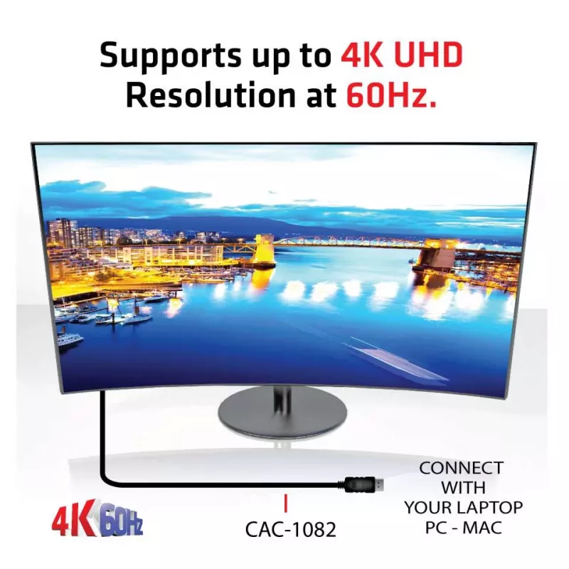 CLUB3D DisplayPort 1.4 naar HDMI 2.0b HDR-kabel, stekker/stekker, 2 m