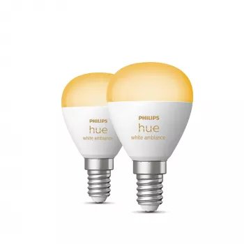 Philips Hue White Ambiance Lustre – E14 slimme lamp – (2-pack)