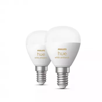 Philips Hue White Ambiance Lustre – E14 slimme lamp – (2-pack)