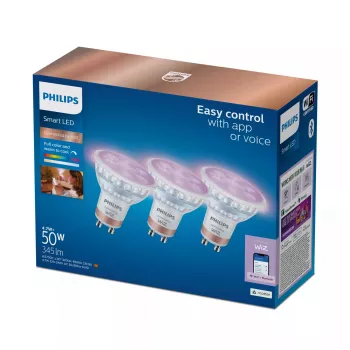 WiZ Philips Smart WiFi Spot PAR16 RGB GU10, 3-pack, Full Colour