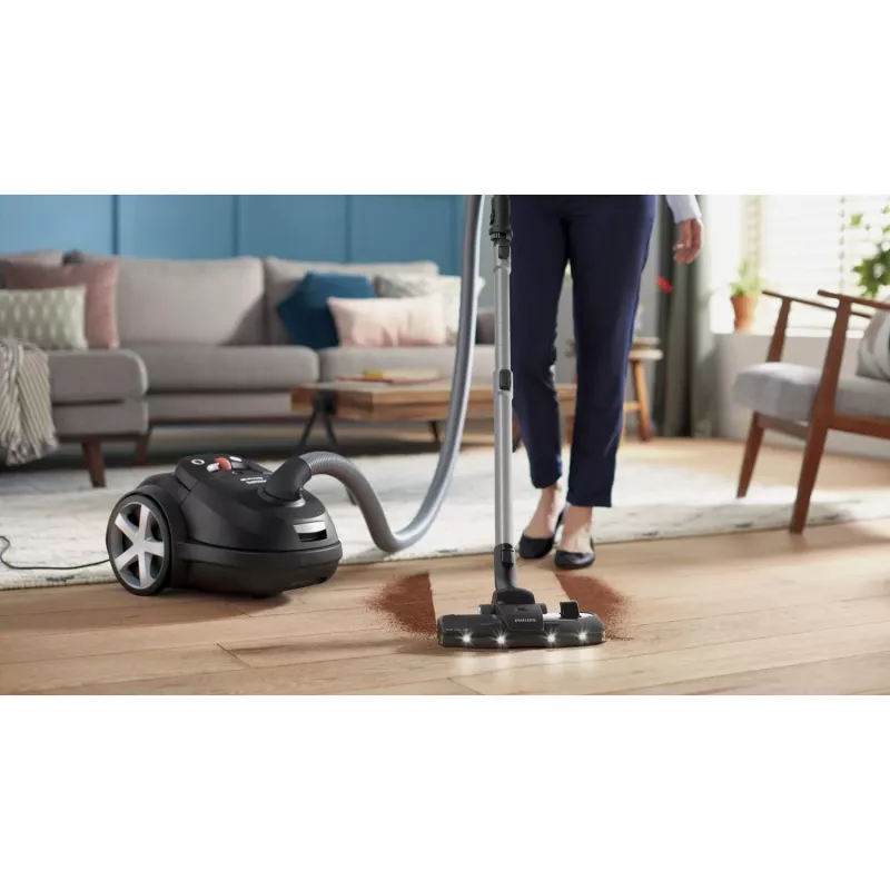 Vloerstofzuiger Philips 8000 serie XD8122/10 — 900 W, 4 L stofzak, HEPA-filter, zwart